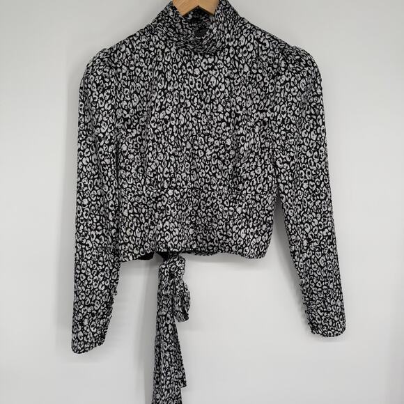 L’Academie Revolve Suzanne Top Abstract Cheetah Open Back Sexy Cocktail Feminine - Picture 2 of 8